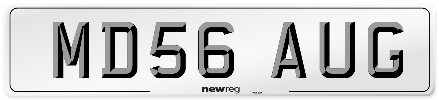 MD56 AUG Number Plate from New Reg